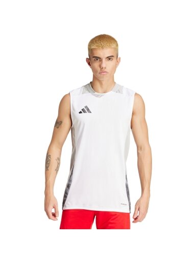„Adidas Tiro 24 Competition Training“ vyriški marškinėliai be rankovių, balti IR5479