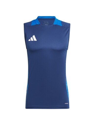 Adidas Tiro 24 Competition Training vyrams be rankovių marškinėliai tamsiai mėlyni IR5476