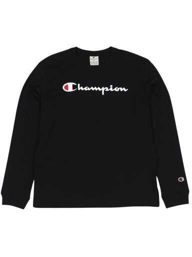 Champion Crewneck vyriški marškinėliai ilgomis rankovėmis juodi 220257 KK001
