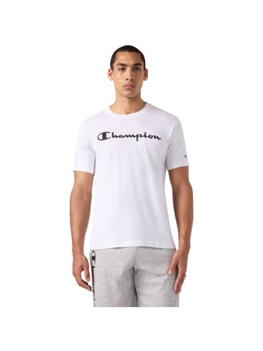 Champion vyriški marškinėliai SS Tee, balti 221814 WW001