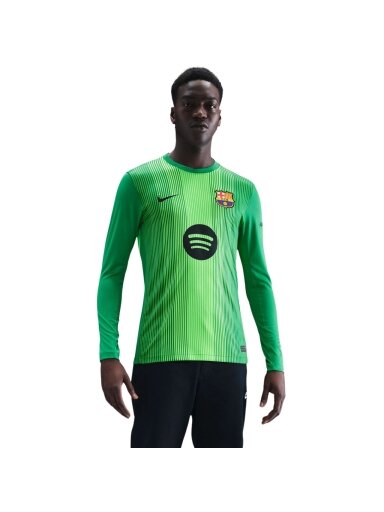 Nike FC Barcelona 2025/26 Stadium Goalkeeper vyriški marškinėliai, žali HQ0477 311