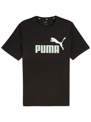 Puma ESS+ 2 Col Logo Tee vyriški marškinėliai juodi 586759 97