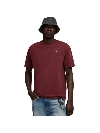 Puma Ess Elevated Relaxed Wash Tee marškinėliai vyrams bordo spalvos 688048 96