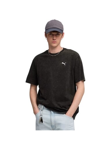 Puma vyriški marškinėliai Ess Elevated Relaxed Wash Tee juodi 688048 01