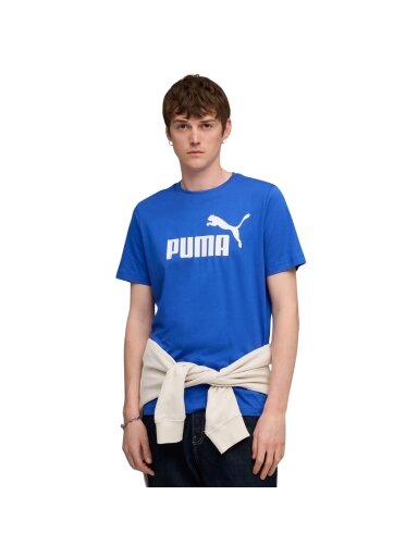 Puma Ess No.1 Logo Tee vyriški marškinėliai, mėlyni 682533 13