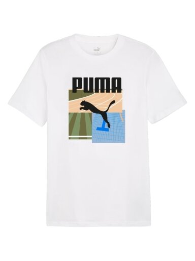 Puma Graphics Summer Sports Tee II vyriški marškinėliai balti 627909 02