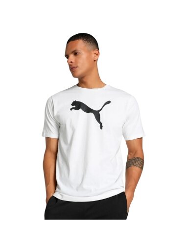 Puma Team Rise Logo Jersey Cotton vyriški marškinėliai balti 658705 04