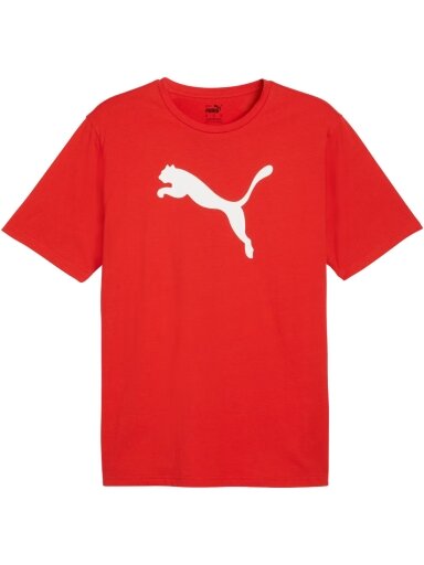 Puma Team Rise Logo Jersey Cotton vyriški marškiniai raudoni 658705 01