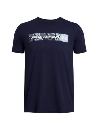 Under Armour Camo Chest Stripe vyriški marškinėliai, tamsiai mėlyni 1376830 410