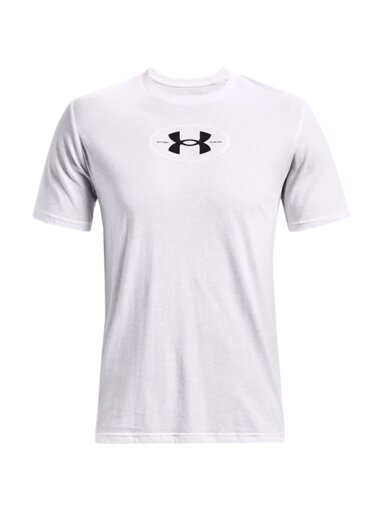 Under Armour Repeat Ss grafika vyriški marškinėliai balti 1371264 100