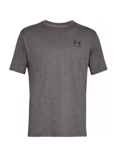 Vyriški marškinėliai Under Armour Sportstyle kairėje krūtinėje SS tamsiai pilka 1326799 019