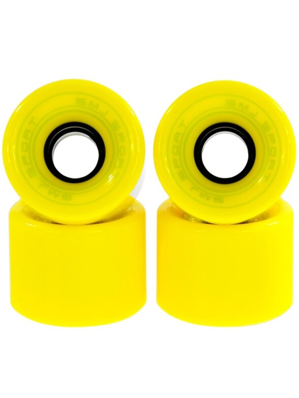 SMJ ratukai plastikinei riedlentei 60x45mm, 4 vnt, geltoni SMJ ratukai plastikinei riedlentei 60x45mm, 4 vnt, geltoni