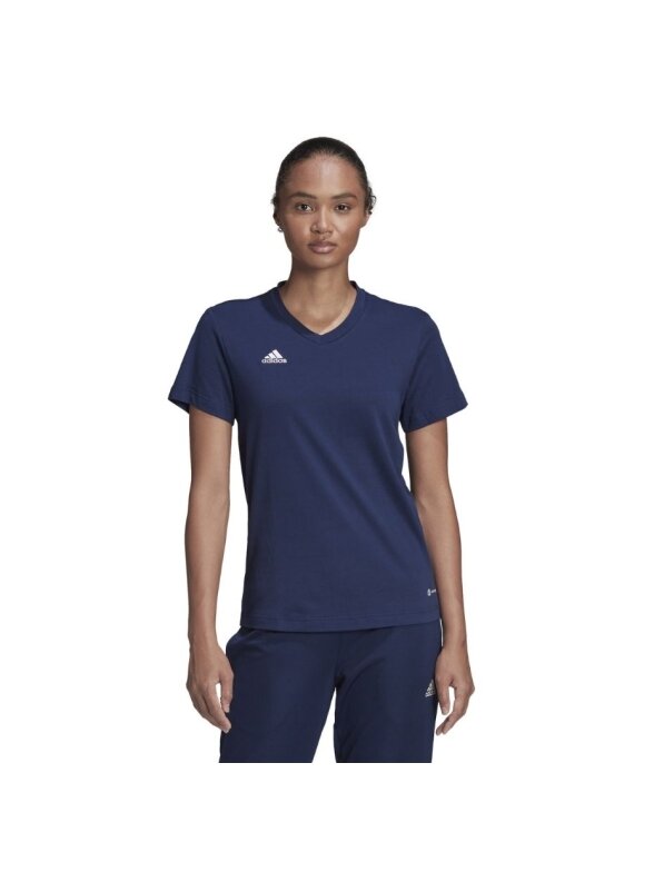 Adidas Entrada 22 moteriški marškinėliai, tamsiai mėlyni HC0440 1 Adidas Entrada 22 moteriški marškinėliai, tamsiai mėlyni HC0440 1