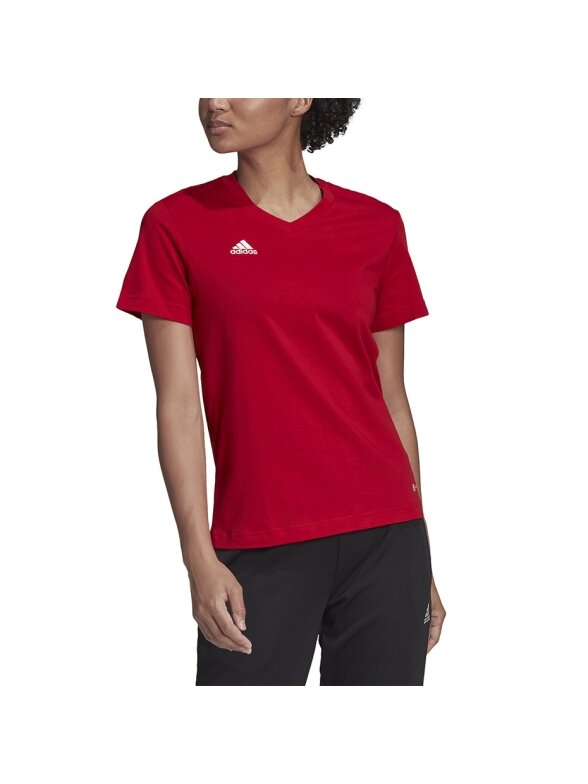 Adidas Entrada 22 Tee moteriški marškinėliai, raudoni HC0441 3 Adidas Entrada 22 Tee moteriški marškinėliai, raudoni HC0441 3