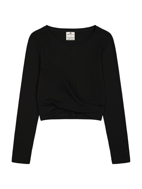 Champion Moteriški Crewneck Croptop marškinėliai juodi 117435 KK001 1