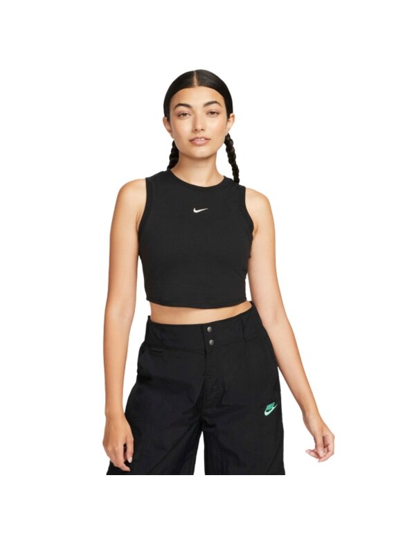 Nike moteriškas marškinėliai Sportswear Chill Knit juodi FB8279 010 Nike moteriškas marškinėliai Sportswear Chill Knit juodi FB8279 010