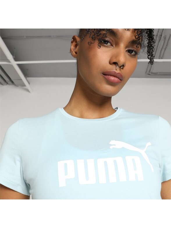 Puma ESS Logo Tee moteriški marškinėliai, mėlyni 586775 25 3 Puma ESS Logo Tee moteriški marškinėliai, mėlyni 586775 25 3