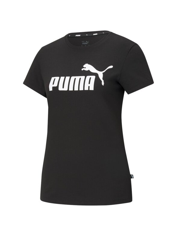 Puma ESS Logo Tee moteriški marškinėliai juodi 586774 01