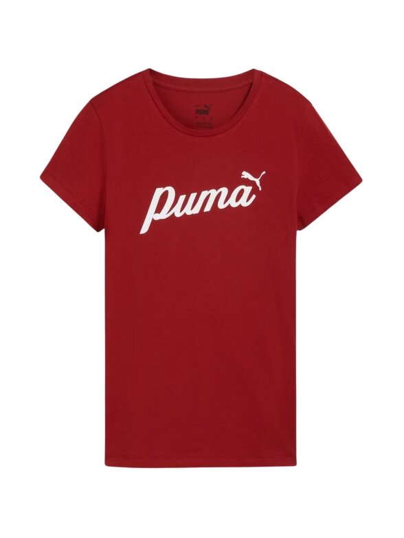 Puma ESS+Script moteriški marškinėliai raudoni 679315 13 1 Puma ESS+Script moteriški marškinėliai raudoni 679315 13 1