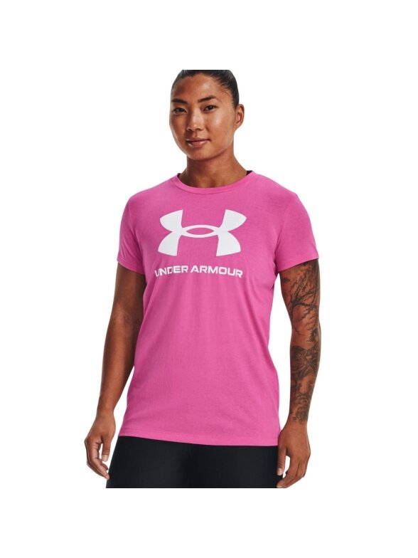Under Armour Live Sportstyle Graphic SSC moteriški marškinėliai rožiniai 1356305 659 2 Under Armour Live Sportstyle Graphic SSC moteriški marškinėliai rožiniai 1356305 659 2