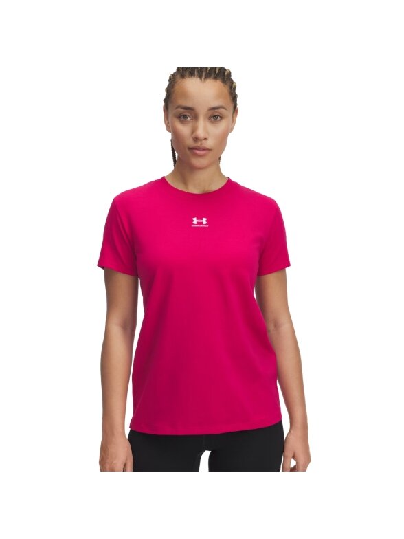 Under Armour Rival Core SS marškinėliai moterims fuksija