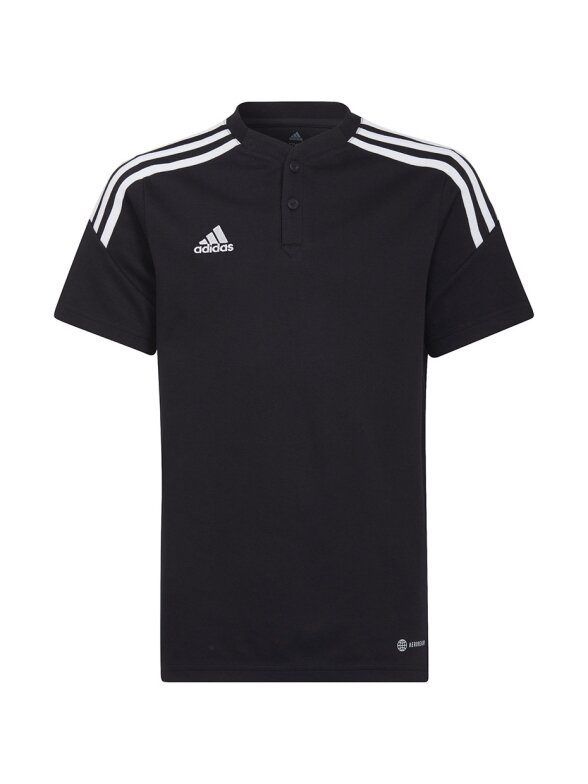 Adidas Condivo 22 Polo vaikiški marškinėliai, juodi H44110 Adidas Condivo 22 Polo vaikiški marškinėliai, juodi H44110