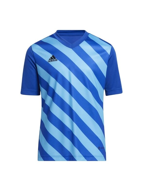 Adidas Entrada 22 Graphic Jersey vaikiški marškinėliai, mėlyni HF0130 Adidas Entrada 22 Graphic Jersey vaikiški marškinėliai, mėlyni HF0130
