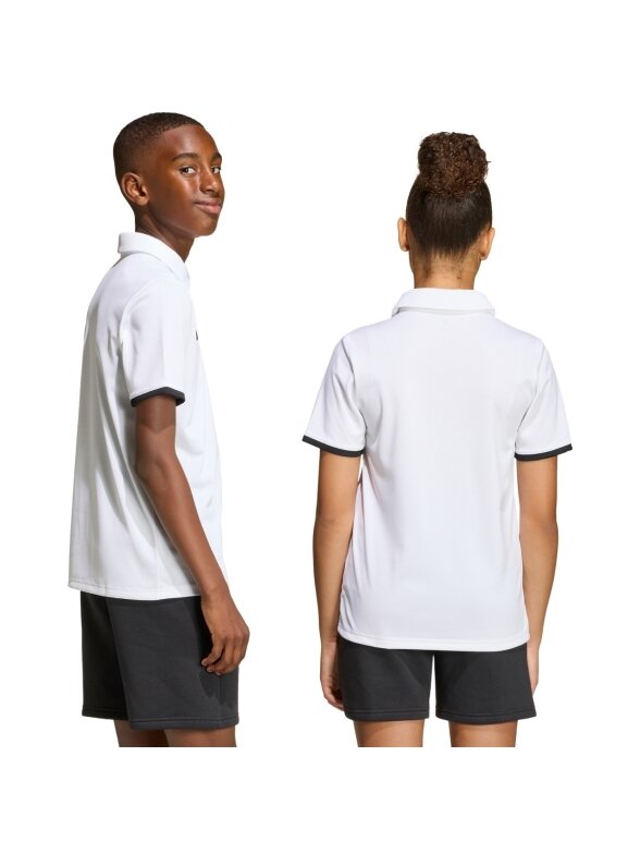 Adidas Entrada 26 Polo marškinėliai vaikams balti JZ6624 2 Adidas Entrada 26 Polo marškinėliai vaikams balti JZ6624 2