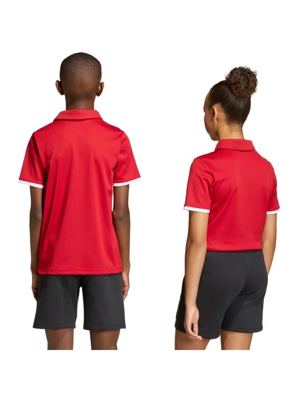 Adidas Entrada 26 Polo marškinėliai vaikams raudoni JZ6626 2 Adidas Entrada 26 Polo marškinėliai vaikams raudoni JZ6626 2