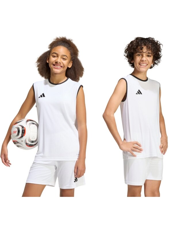 Adidas Entrada 26 Sleeveless Jersey marškinėliai vaikams balta KB3935 Adidas Entrada 26 Sleeveless Jersey marškinėliai vaikams balta KB3935