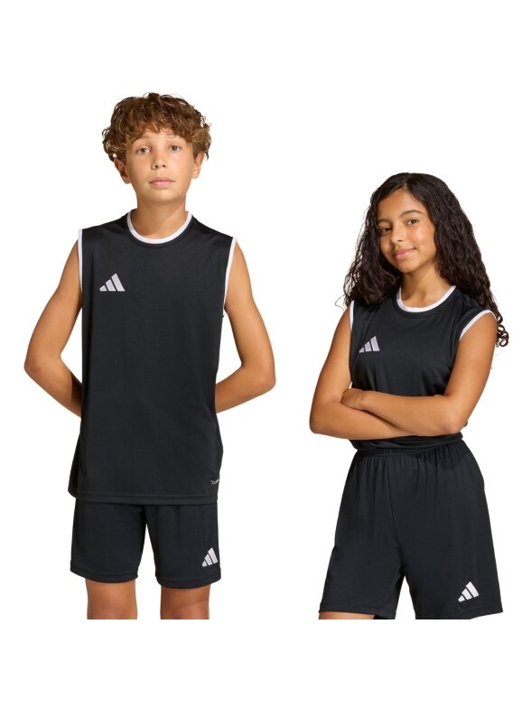 Adidas Entrada 26 Sleeveless Jersey marškinėliai vaikams juodi KB3933 Adidas Entrada 26 Sleeveless Jersey marškinėliai vaikams juodi KB3933