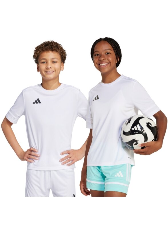Adidas Squadra 25 vaikiška marškinėliai balta JJ0058 Adidas Squadra 25 vaikiška marškinėliai balta JJ0058