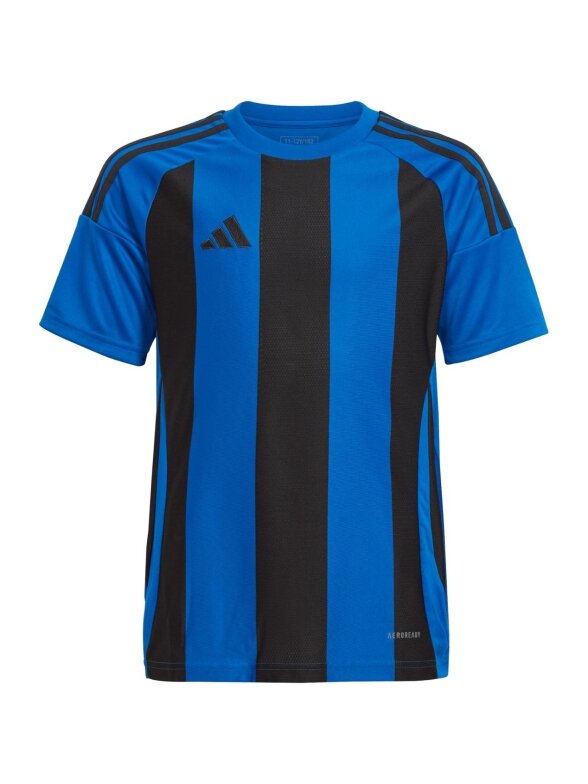 Vaikiški marškinėliai Adidas Striped 24 Jersey mėlynos ir juodos spalvos IW2136