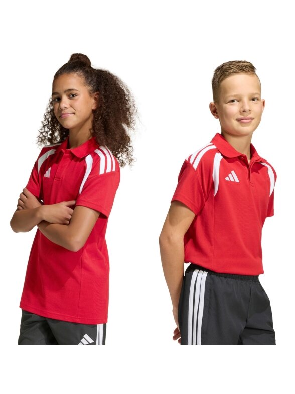 Adidas Tiro 26 League Polo marškinėliai vaikams raudoni KF3408 Adidas Tiro 26 League Polo marškinėliai vaikams raudoni KF3408