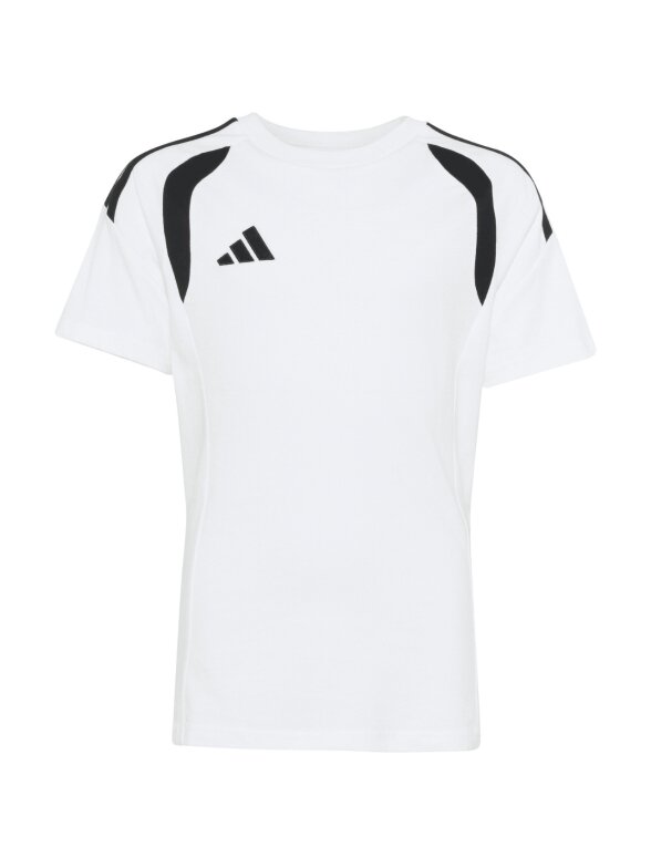 Adidas Tiro 26 League Tee marškinėliai vaikams balti-juodi KC3699 Adidas Tiro 26 League Tee marškinėliai vaikams balti-juodi KC3699