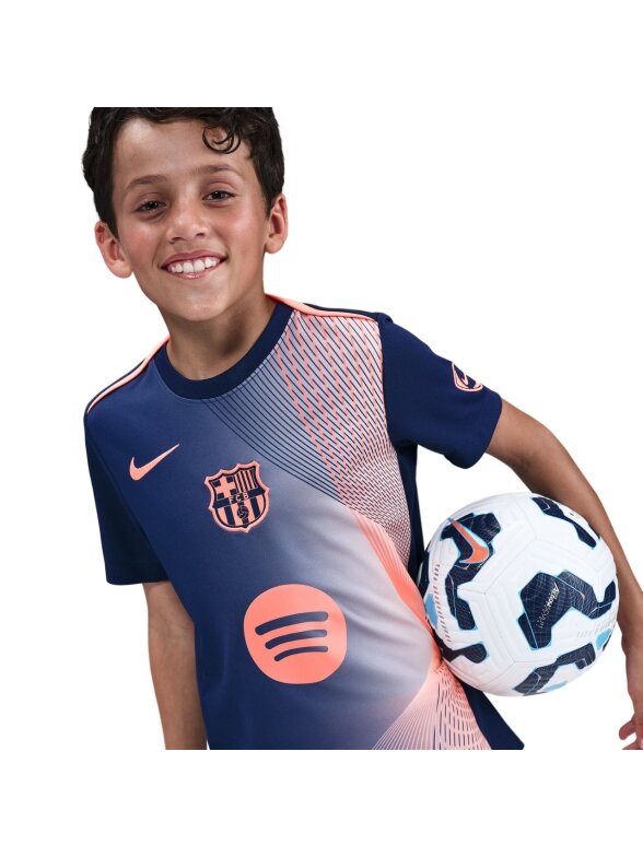 Nike FC Barcelona Academy Pro vaikiški marškinėliai, tamsiai mėlynos ir oranžinės spalvos HM4185 411 2 Nike FC Barcelona Academy Pro vaikiški marškinėliai, tamsiai mėlynos ir oranžinės spalvos HM4185 411 2