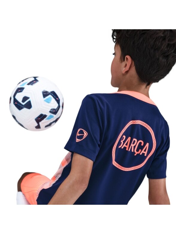 Nike FC Barcelona Academy Pro vaikiški marškinėliai, tamsiai mėlynos ir oranžinės spalvos HM4185 411 4 Nike FC Barcelona Academy Pro vaikiški marškinėliai, tamsiai mėlynos ir oranžinės spalvos HM4185 411 4