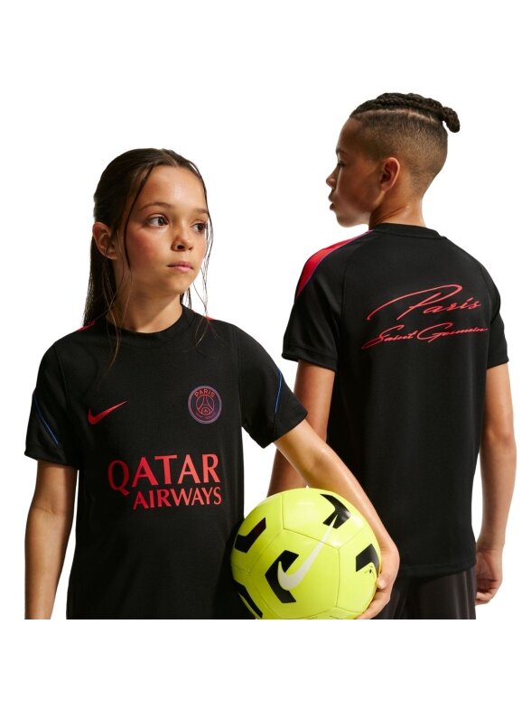 Nike Paris Saint-Germain Strike vaikiški marškinėliai, juodi, II2659 010 3 Nike Paris Saint-Germain Strike vaikiški marškinėliai, juodi, II2659 010 3