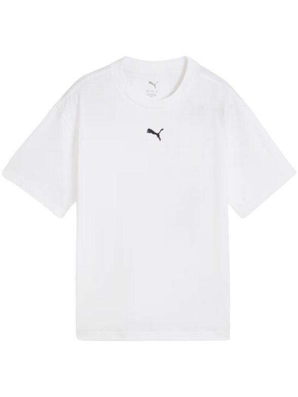 Puma Ess Centered Cat Logo Boxy Tee vaikiški marškinėliai balti 685131 02 1 Puma Ess Centered Cat Logo Boxy Tee vaikiški marškinėliai balti 685131 02 1