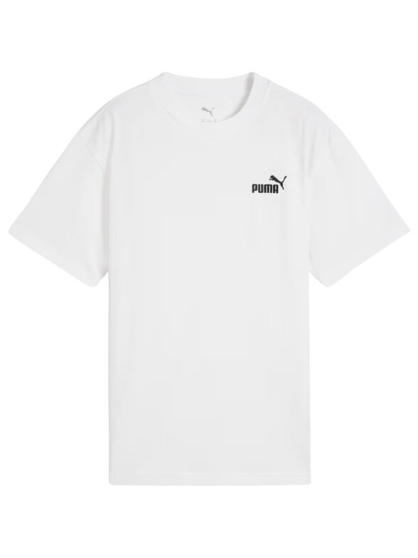 Puma ESS Small No.1 Logo Relaxed Tee vaikiški marškinėliai balti 684920 02 Puma ESS Small No.1 Logo Relaxed Tee vaikiški marškinėliai balti 684920 02