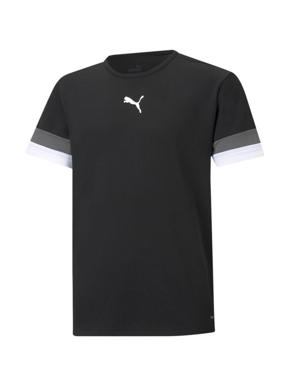 Puma teamRISE Jersey Jr vaikiški marškinėliai juodi 704938 03 Puma teamRISE Jersey Jr vaikiški marškinėliai juodi 704938 03