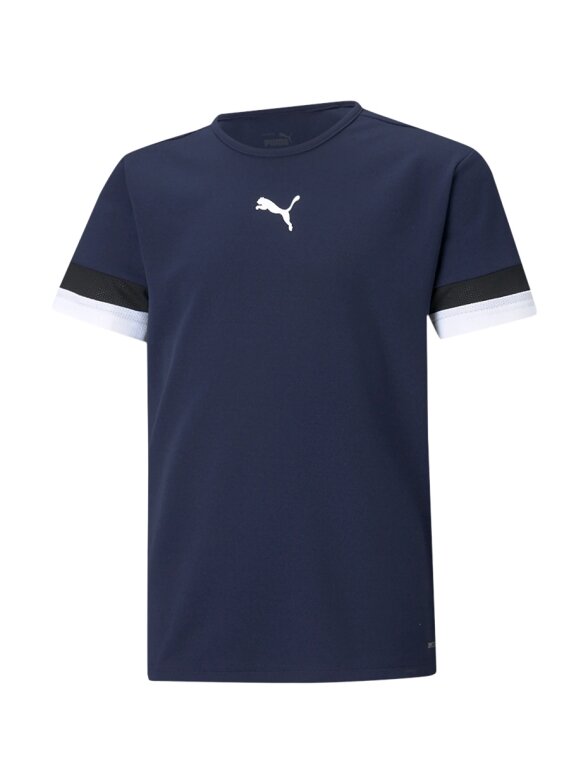 Puma teamRISE Jersey Jr vaikiški marškinėliai, tamsiai mėlyna 704938 06 Puma teamRISE Jersey Jr vaikiški marškinėliai, tamsiai mėlyna 704938 06