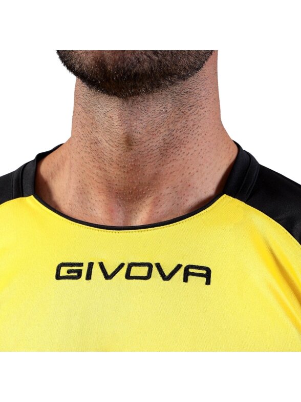 Givova Capo Interlock marškinėliai geltoni ir juodi MAC03 0710 2