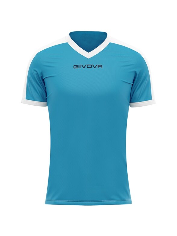 Givova Revolution Interlock marškinėliai mėlynos ir baltos spalvos MAC04 0503 Givova Revolution Interlock marškinėliai mėlynos ir baltos spalvos MAC04 0503