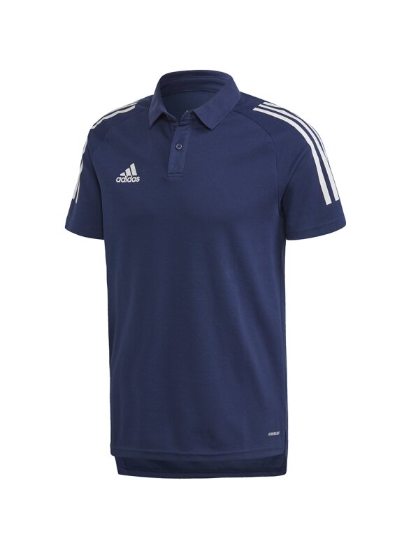Adidas Condivo 20 Polo vyriški marškinėliai, tamsiai mėlynos ir baltos spalvos ED9245 Adidas Condivo 20 Polo vyriški marškinėliai, tamsiai mėlynos ir baltos spalvos ED9245