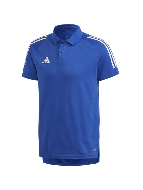 Adidas Condivo 20 Polo vyriški marškinėliai mėlynos ir baltos spalvos ED9237 Adidas Condivo 20 Polo vyriški marškinėliai mėlynos ir baltos spalvos ED9237
