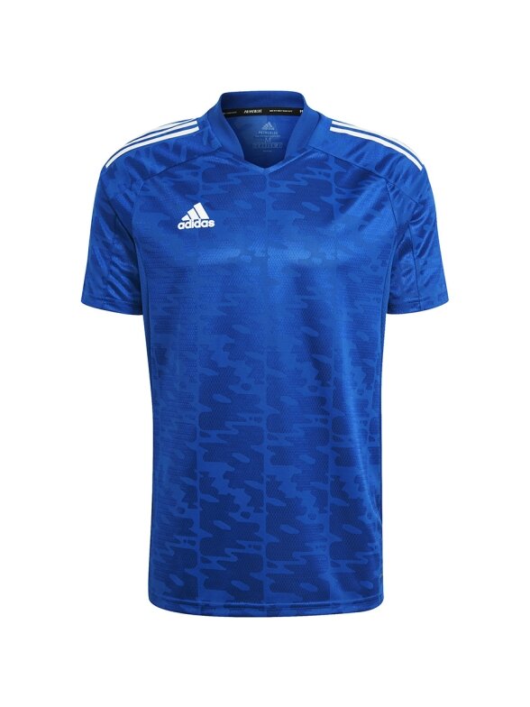 Adidas Condivo 21 Primeblue Jersey vyriški marškinėliai, mėlyni GF3357 Adidas Condivo 21 Primeblue Jersey vyriški marškinėliai, mėlyni GF3357