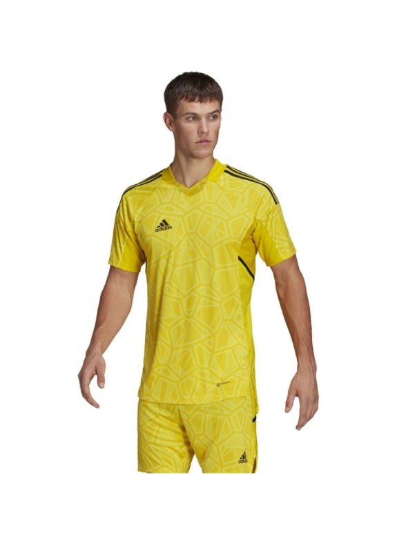 Adidas Condivo 22 Vartininko megztinis trumpomis rankovėmis vyriški marškinėliai, geltoni HF0138 2 Adidas Condivo 22 Vartininko megztinis trumpomis rankovėmis vyriški marškinėliai, geltoni HF0138 2