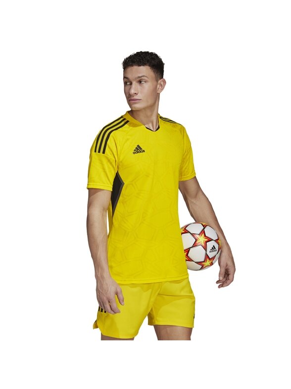 Vyriški marškinėliai Adidas Condivo 22 Match Day Jersey, geltoni HA3518 Vyriški marškinėliai Adidas Condivo 22 Match Day Jersey, geltoni HA3518