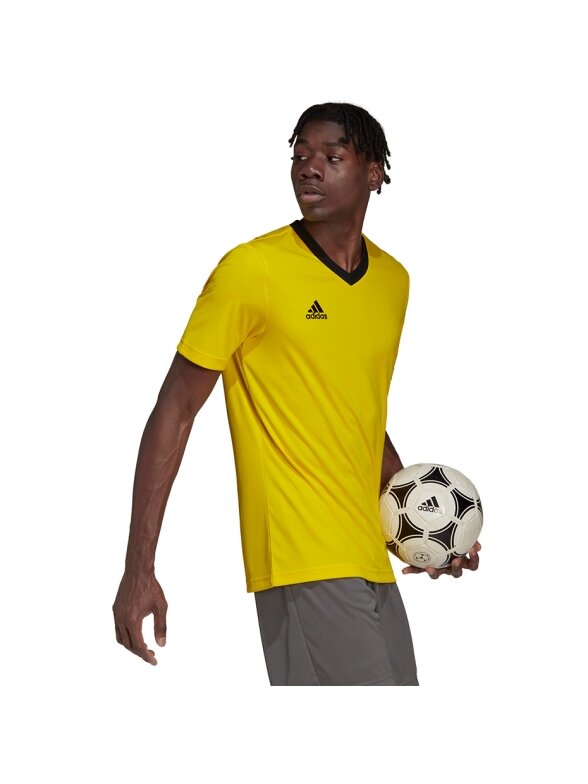 Vyriški marškinėliai Adidas Entrada 22 Jersey geltoni HI2122 Vyriški marškinėliai Adidas Entrada 22 Jersey geltoni HI2122
